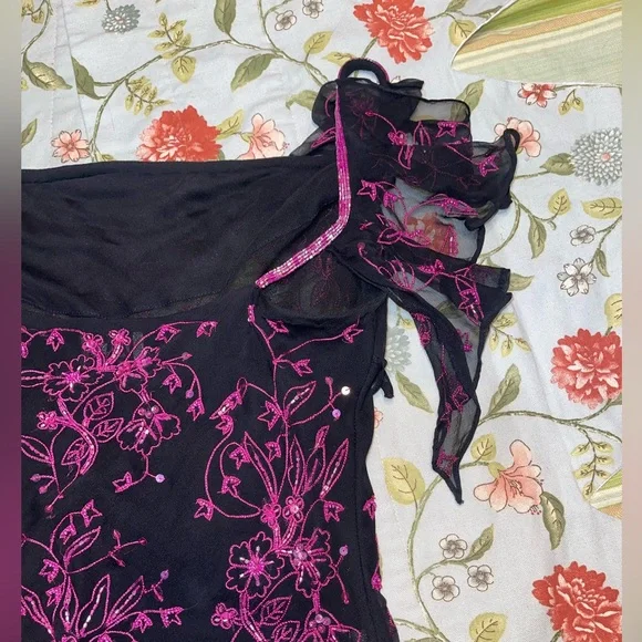 Vintage Andretta Donatello Silk Beaded Sequin Embroidered Top - Picture 11 of 16